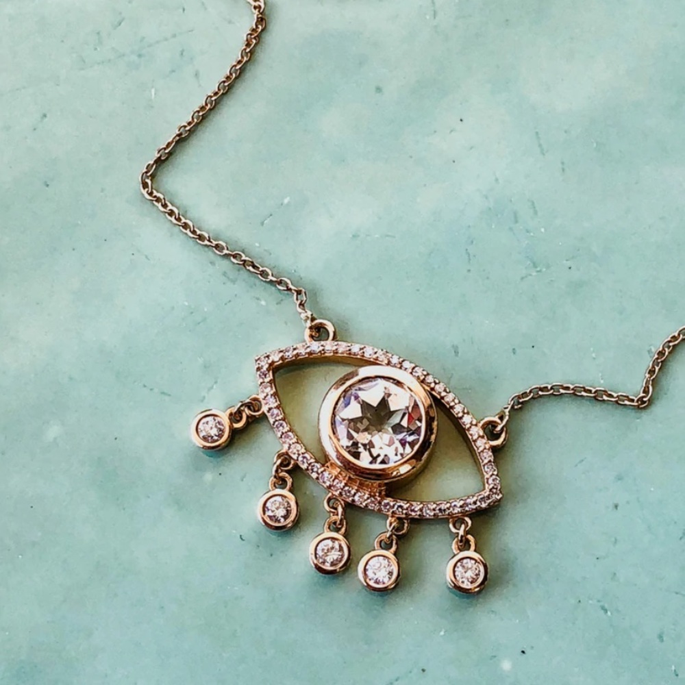 Jugar N Spice Diamond Eye Shaker 14k Yellow Gold Necklace